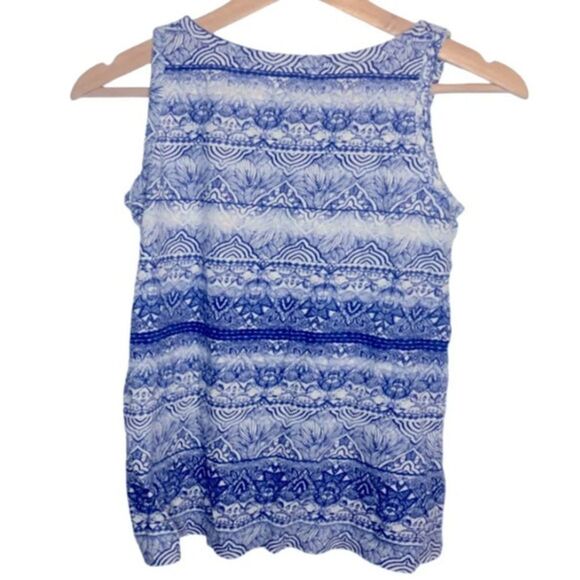 Vintage Loft Blue tank top XS petite beach bohemian coastal grandma 90s Y2K boho - Picture 2 of 2